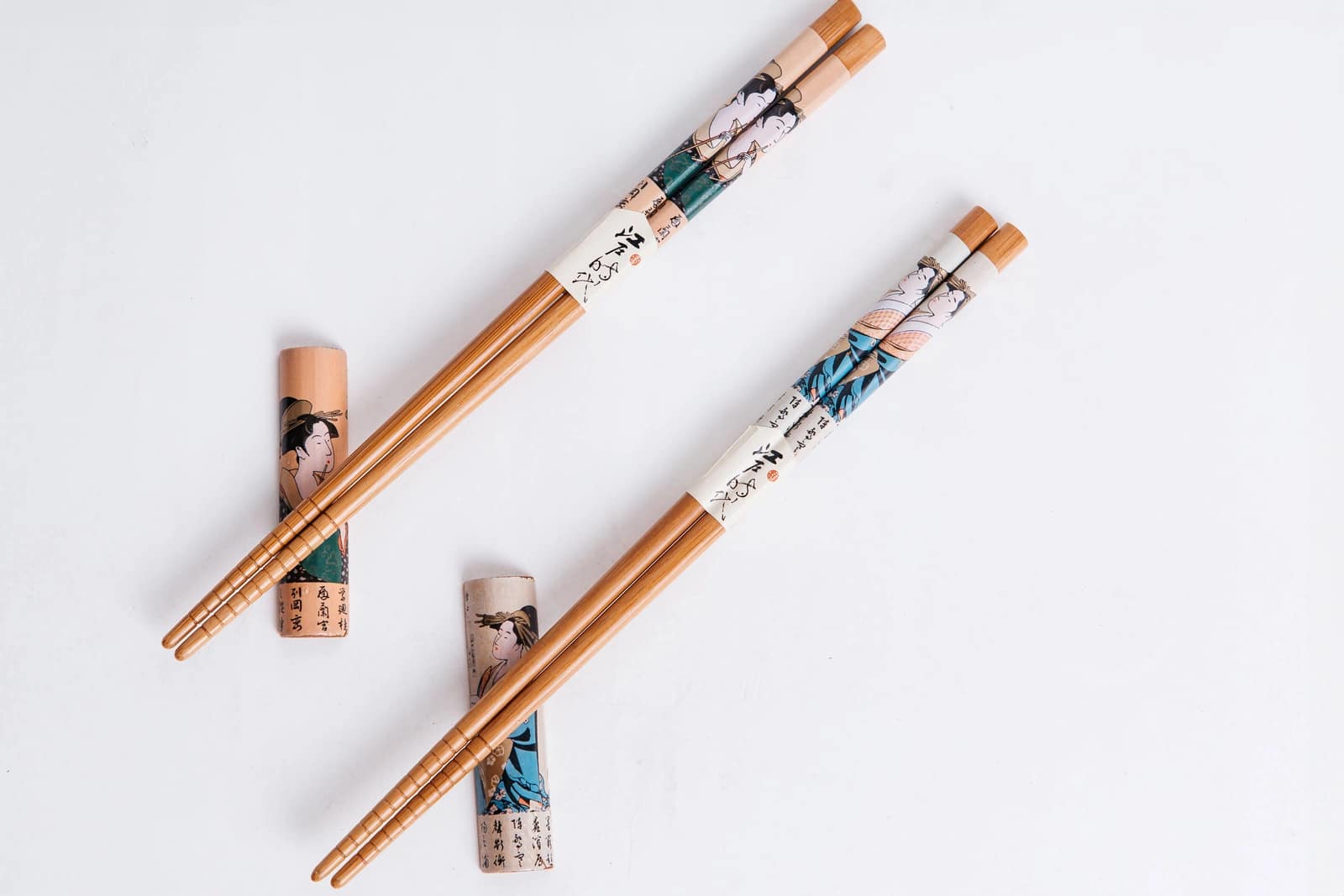 Juego de palillos y soporte para geisha - Imagen 7