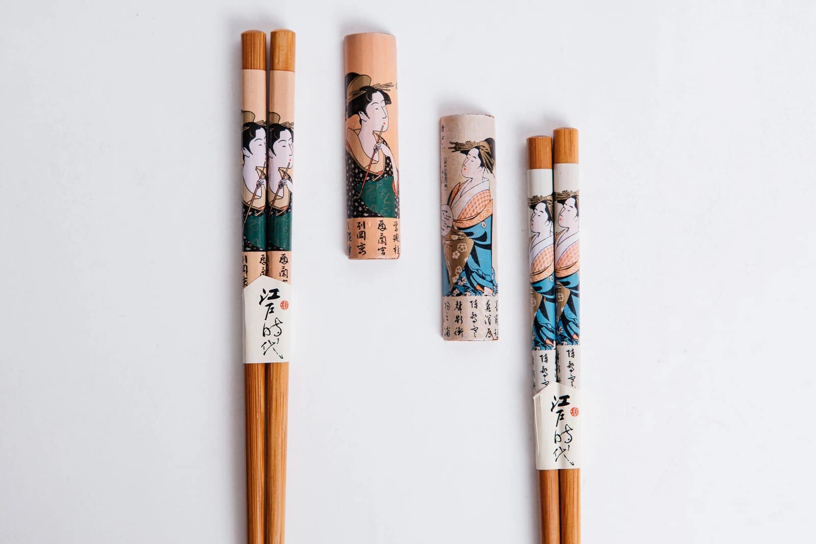 Juego de palillos y soporte para geisha - Imagen 5