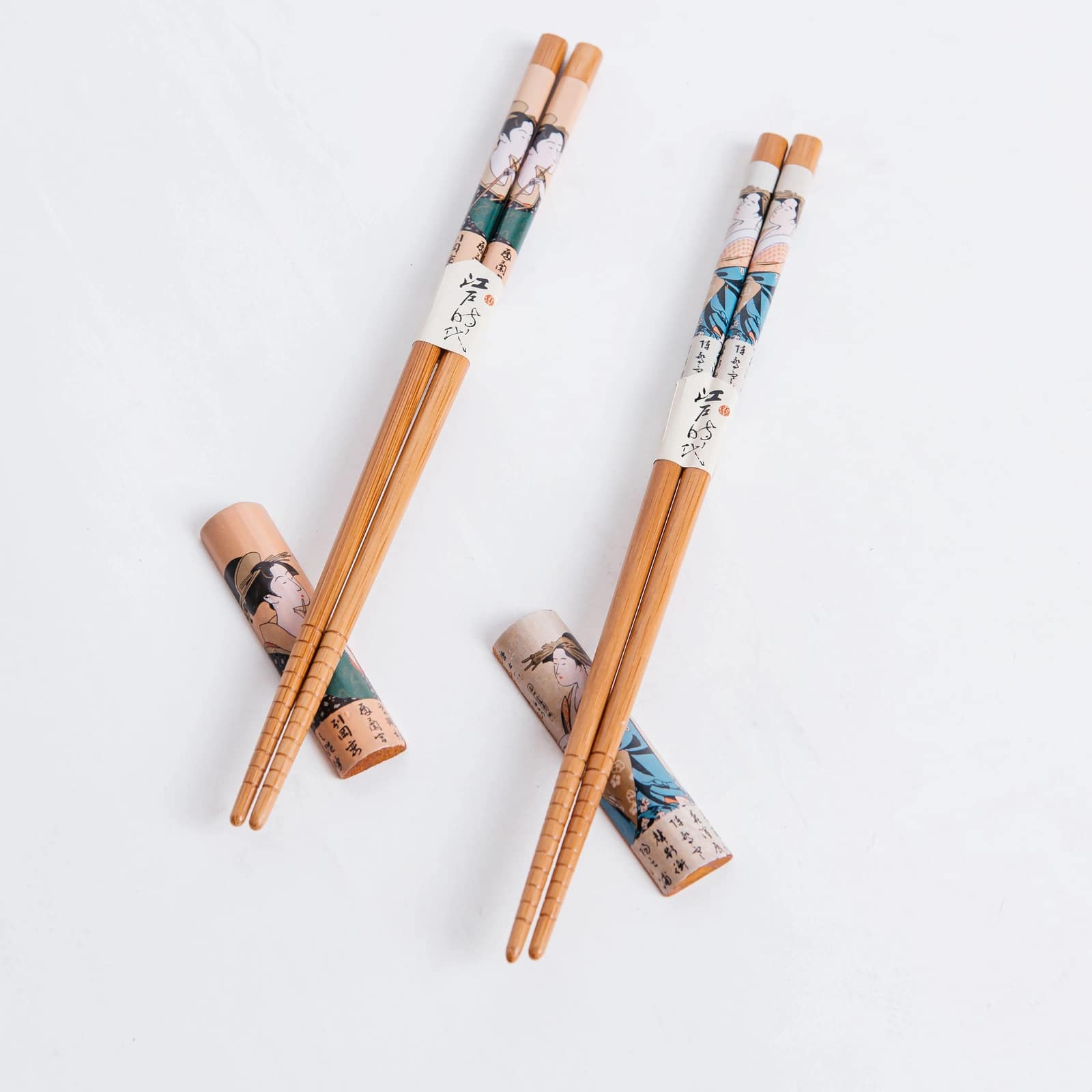 Juego de palillos y soporte para geisha - Imagen 6