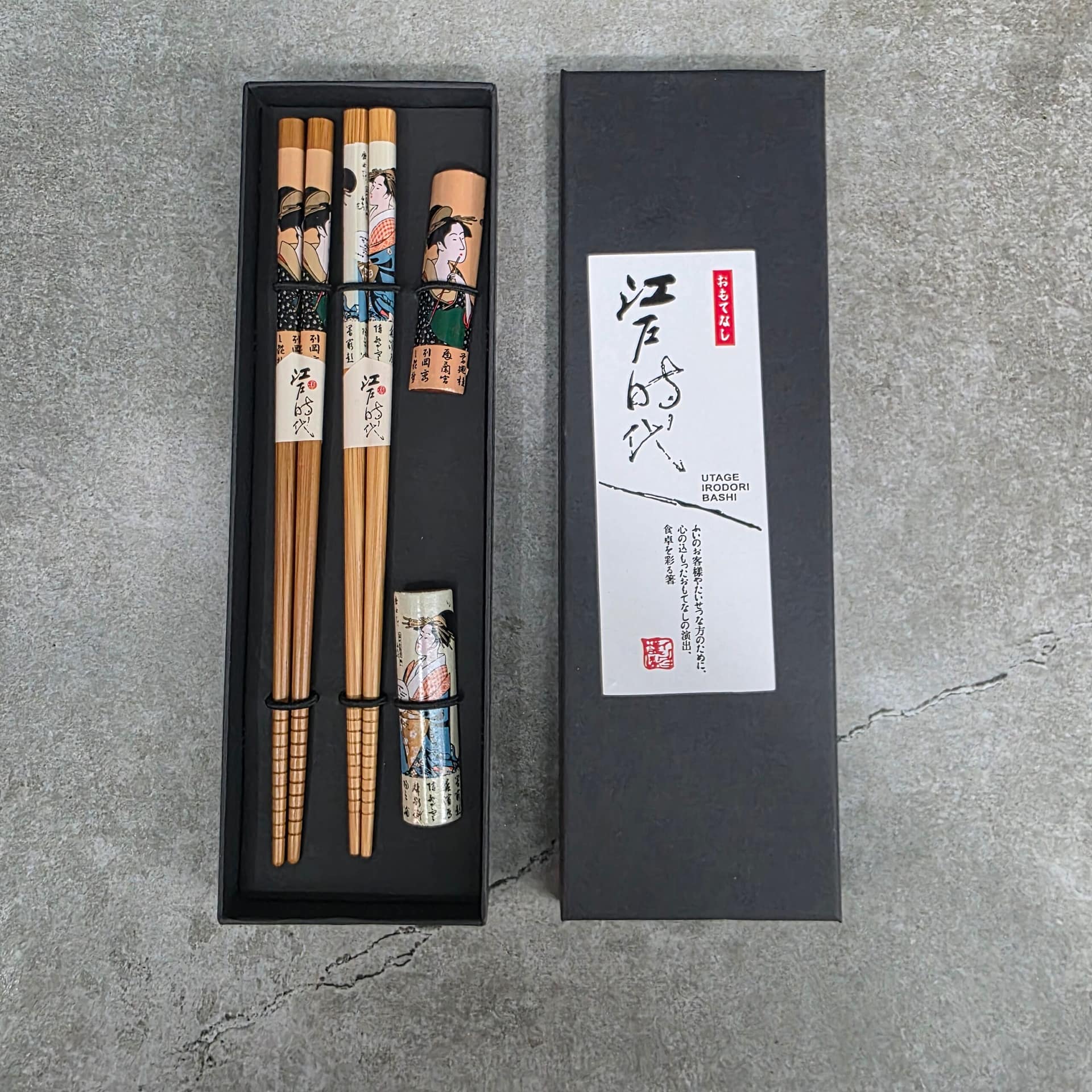 Juego de palillos y soporte para geisha - Imagen 11