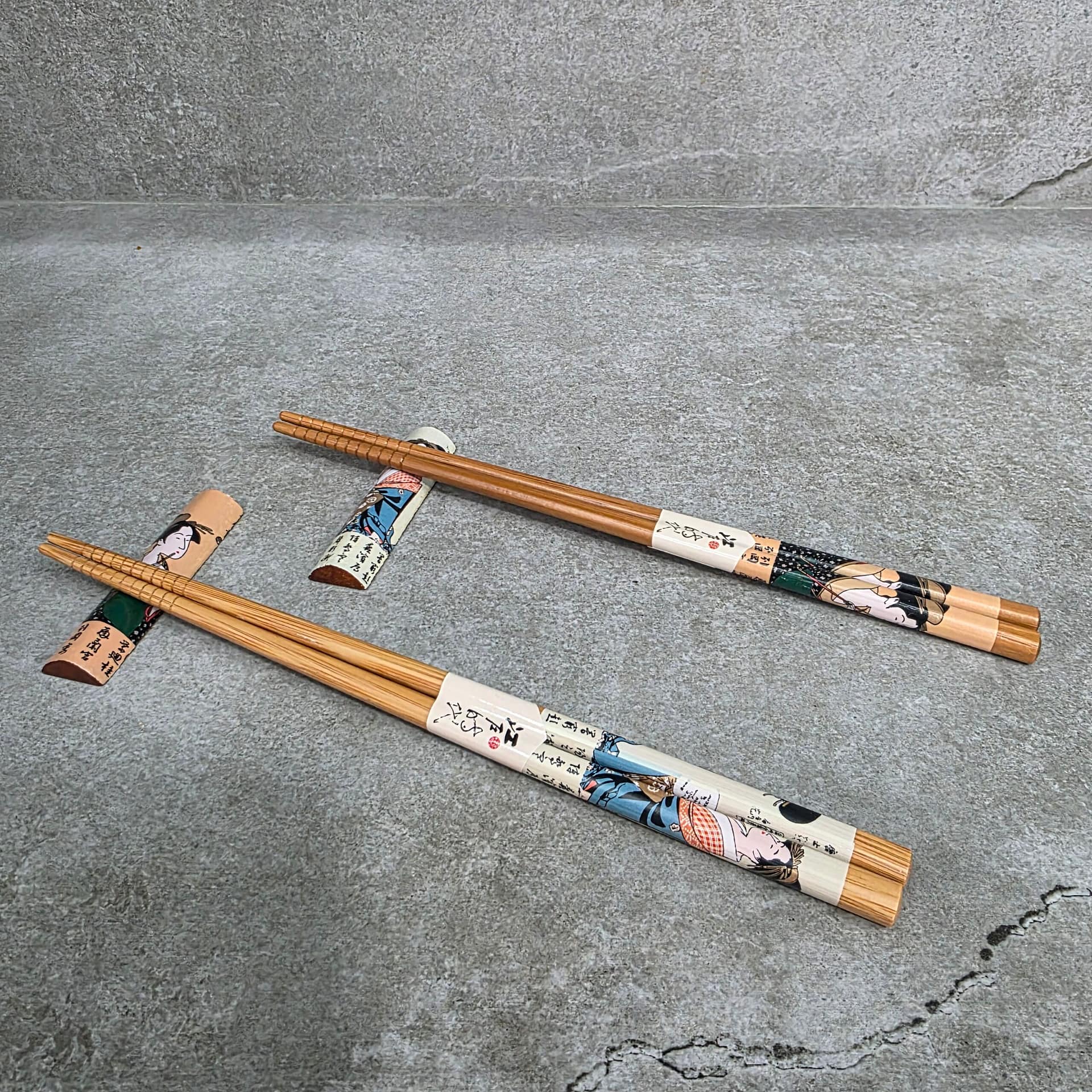 Juego de palillos y soporte para geisha - Imagen 3