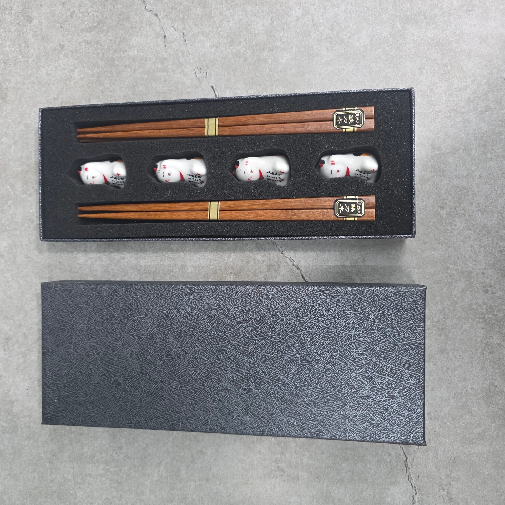 Juego de palillos y posa palillos de bambú Kotki - Imagen 8