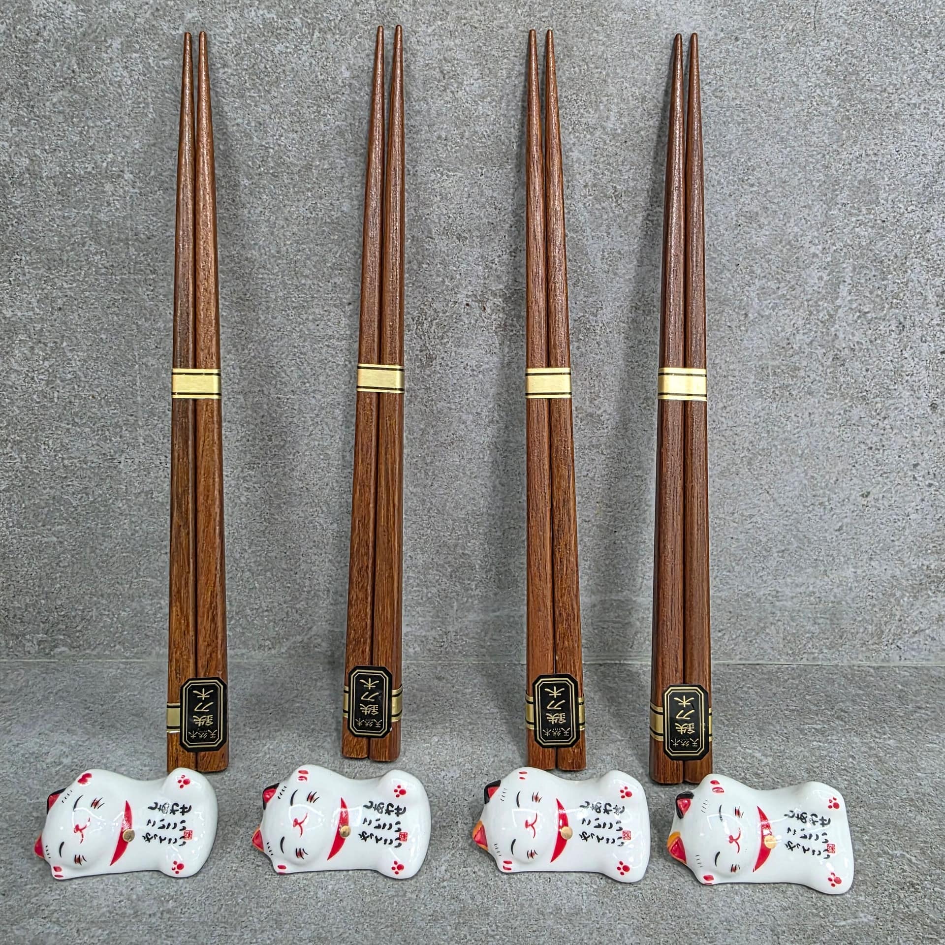 Juego de palillos y posa palillos de bambú Kotki - Imagen 9