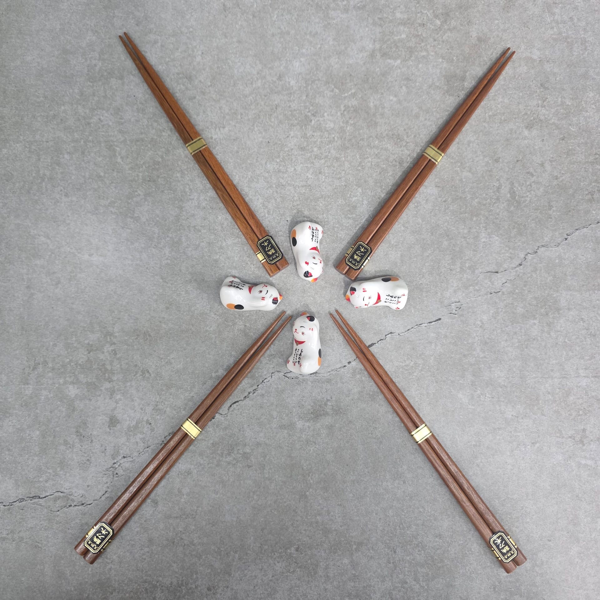 Juego de palillos y posa palillos de bambú Kotki - Imagen 10