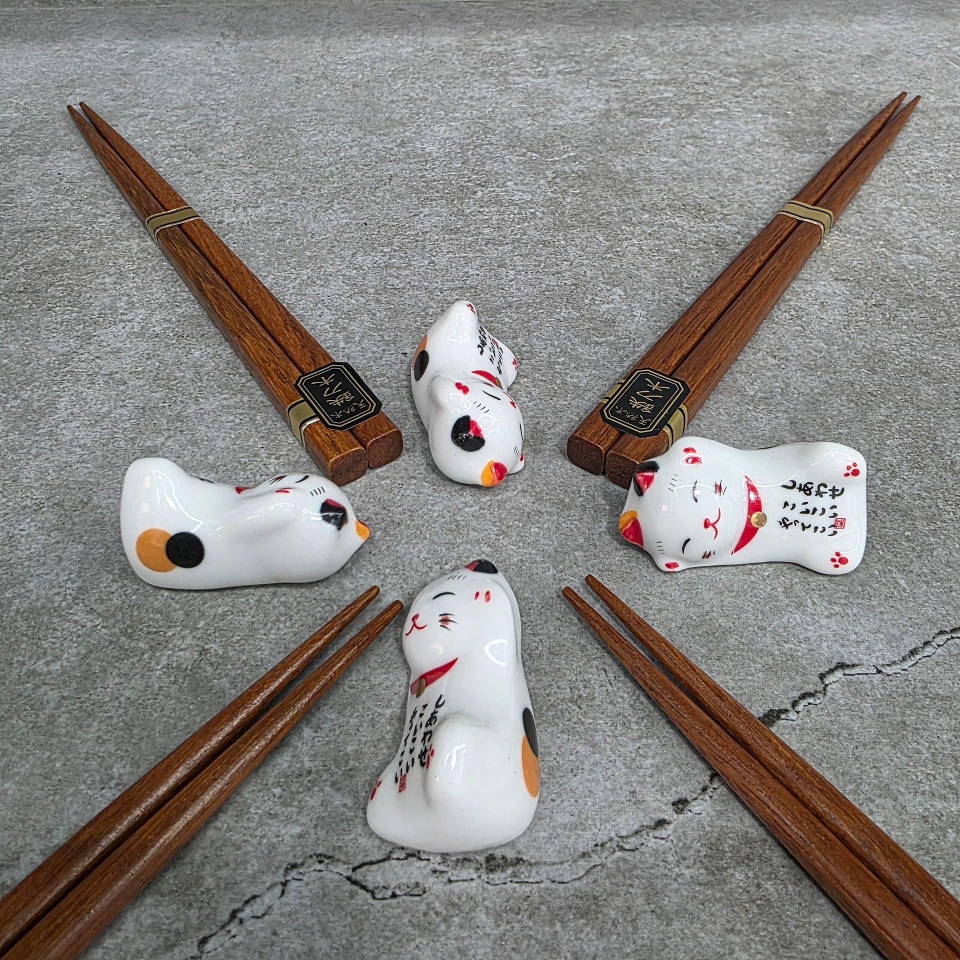 Juego de palillos y posa palillos de bambú Kotki - Imagen 11