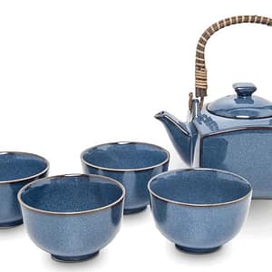 Juego de té azul japonés