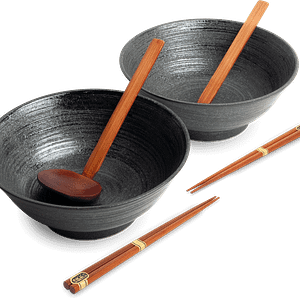 Juego de tazones de ramen Uzu negros