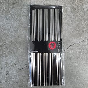 Juego de 5 pares de palillos de acero inoxidable