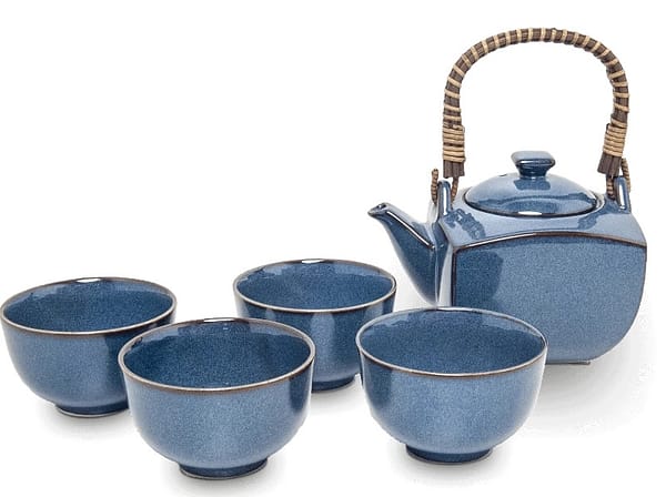 Juego de té azul japonés