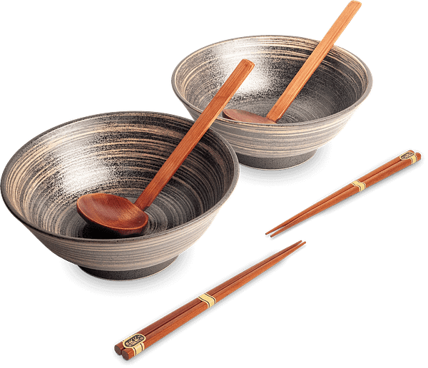 Juego de tazones de ramen Uzu marrones