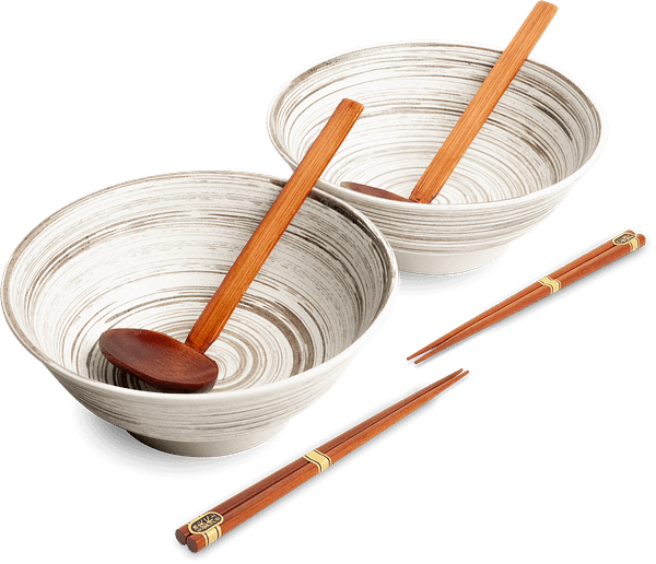 Juego de tazones de ramen Uzu blancos
