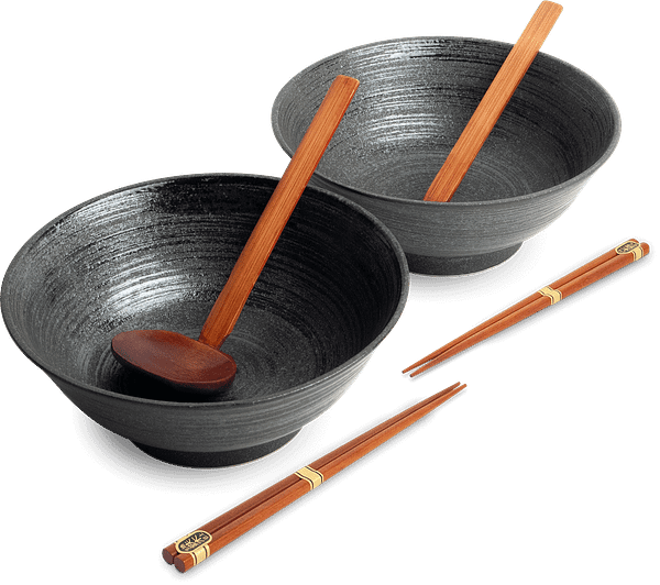 Juego de tazones de ramen Uzu negros