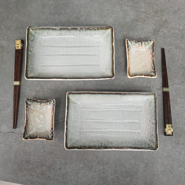 Juego de sushi blanco