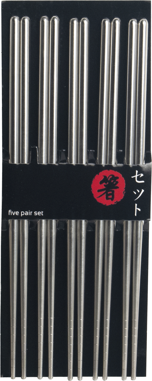 Juego de 5 pares de palillos de acero inoxidable - Imagen 5
